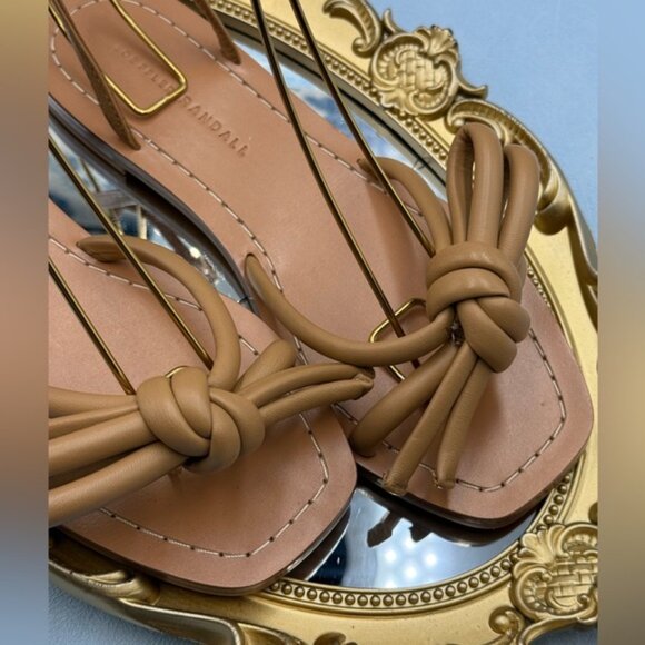 🆕 LOEFFLER RANDALL 🧿 NWOB Henriette Leather Bow Flat Sandal, Dune - Sz 7 - Picture 13 of 13